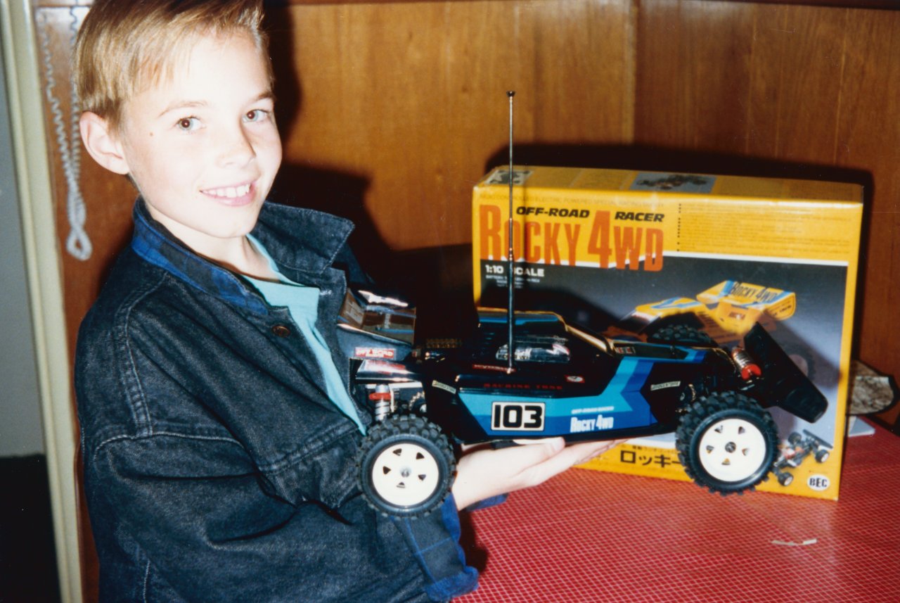 Dave with radio car Jan 1988